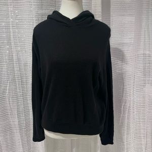 VINCE Cashmere Blend Black Sweater with Hoodie. Soft, small